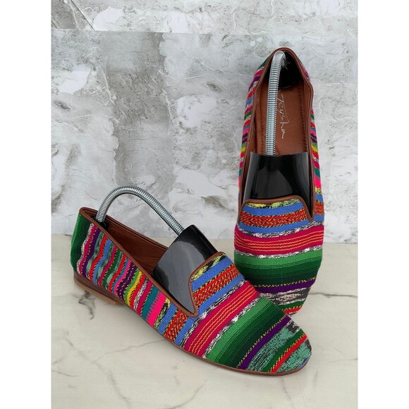 Teysha Textile Leather Flats size 10 - Picture 1 of 9